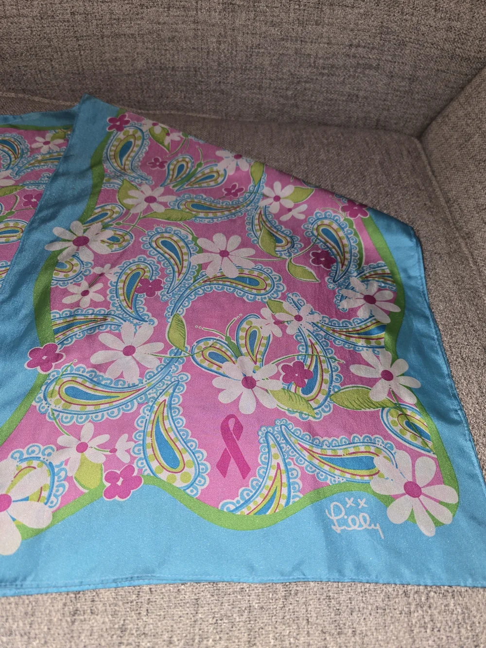Lilly Pulitzer Pink, Aqua & Lime Paisley Floral Scarf